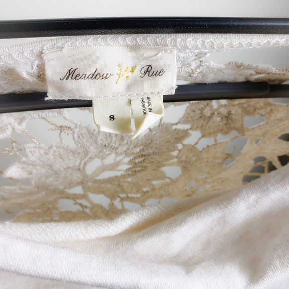 Meadow Rue Cream Floral Lace Back Sweater - Picture 7 of 8